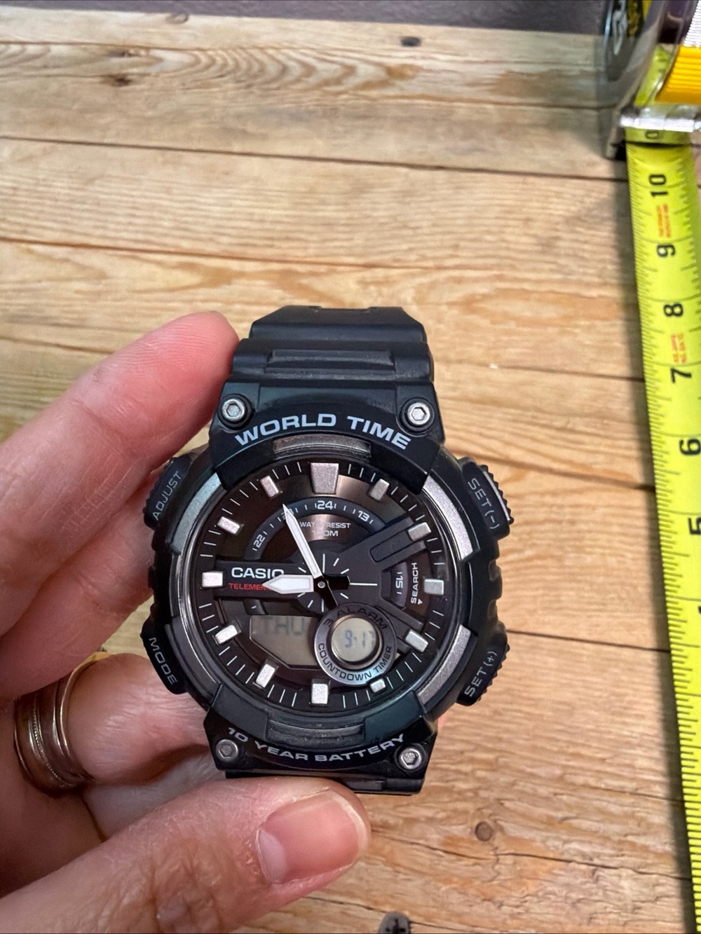 Casio Black World Time Digital-Analog Sport Watch